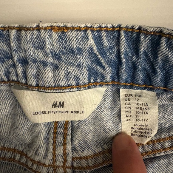 H&M Light Blue Relaxed Girls Jeans size 12 - Picture 2 of 5